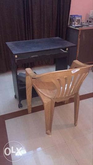 6 month old wooden table and chair