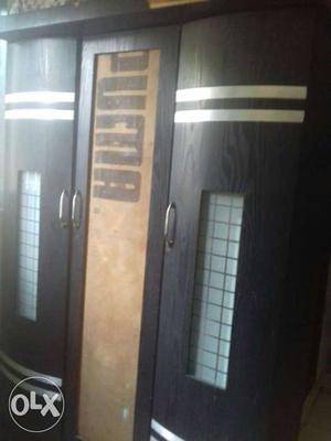 Black And Brown Wooden Closet