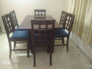 Brown Wooden 7-piece Dining Set