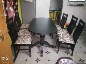 Dinning table with 6chairs pure teak wood used
