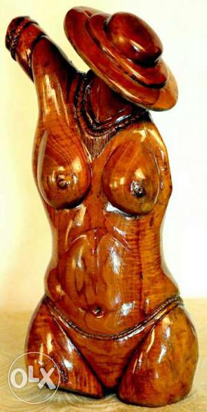 Female Brown Wooden Figurine