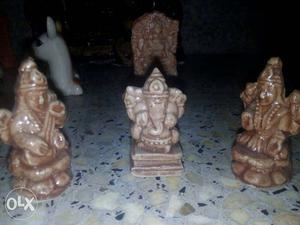 Four Hindu Religious God Figurines