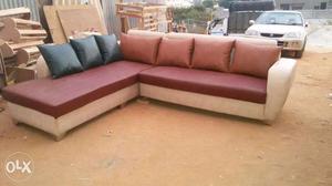 Latest design sofa set douple color throw pillows