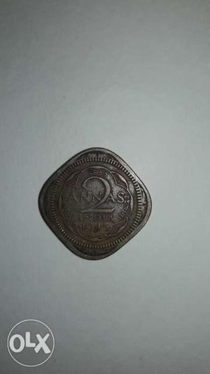ORIGINAL Old Coin 2 Annas 