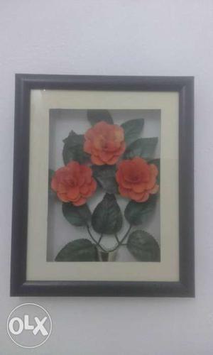 Orange Petaled Flower Framed Artwork