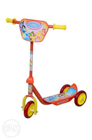 Red And Yellow Disney Princesses Themed Kick Scooter