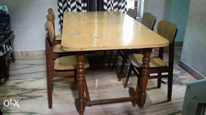 Thekin wood 6 chair dining table good quality,