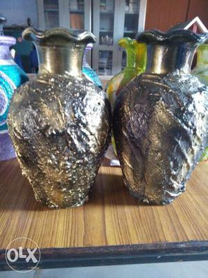 Two Grey Ceramic Vases