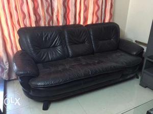 Black Leather Sofa and matching Chairs