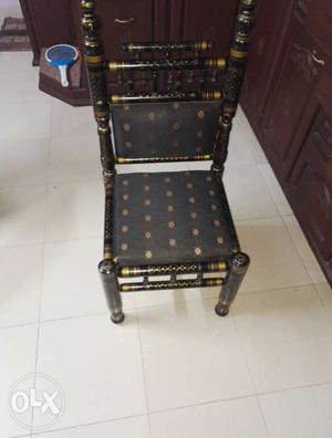 Black Wooden Armless Chair total 6 chairs
