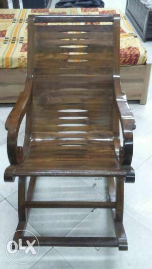 Brown Wooden Glider Chair
