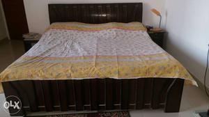 King size bed with kurl on mattress and side table