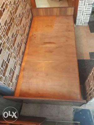 Single Size Brown Wooden Bed Frame