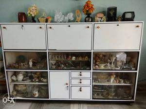 White Wooden Showcase Cabinet