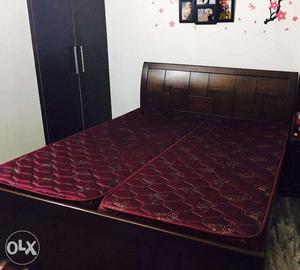 Wooden Double Bed Diwan with Sleepwell Mattress- Urgent