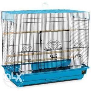 Blue And Black Steel Bird Cage