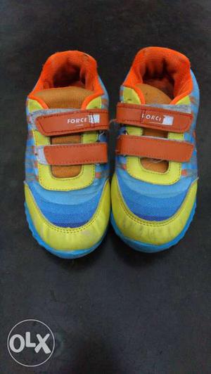Blue-and-orange Liberty Force Velcro Low Tops
