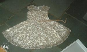 Brown Floral Cap Sleeve Dress
