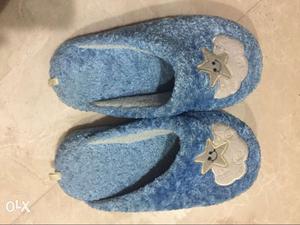 Children's Blue soft fur Slippers