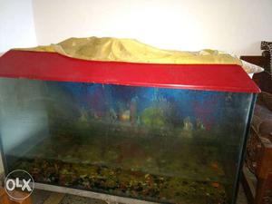 Fish aquarium 5feet wide and 3 feet tall with rolling stand