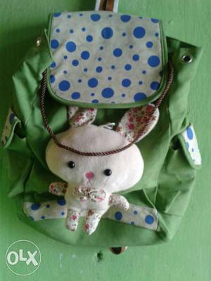 Green And White Rabbit Bucket Backpack