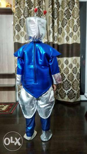 Robot wali fancy dress. Blue And Grey Robot Fancy dress (4-8