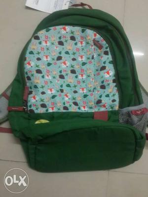 SKYBAGS Green And Teal Floral Backpack