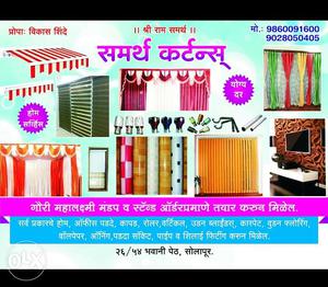 All types of curtains,blinds carpets