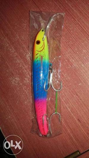 Blue, Pink, And Yellow Fishing Lure