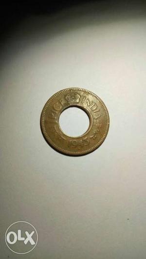 Indian 1 Pice Hole Coin 