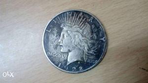 Round Silver Liberty Coin