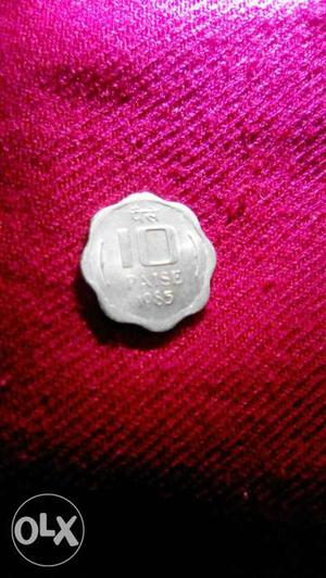 Scalloped Silver 10 Paise Coin