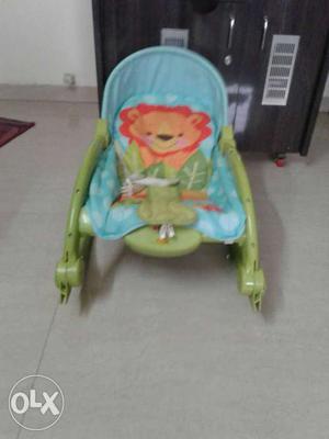 Baby's Rocker Fischer Price Teal And Green Floor Seat