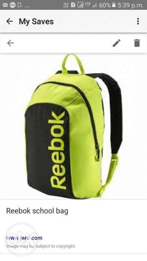 Black And Green Rebook Backpack
