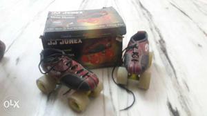 Black And Red Jj Jonex Roller Shoes With Box and bag