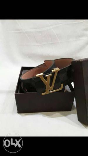 Black Louis Vuitton Leather Belt In Box