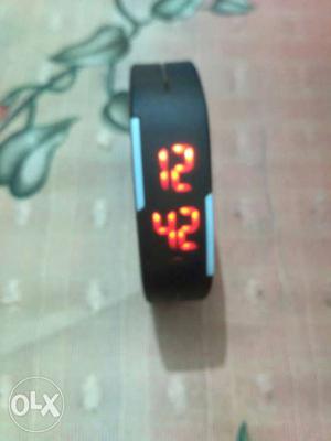 Black Silicone LED Watch