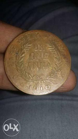 Gold Uk One Anna Coin