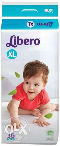 Libero XL tape diapers 36 count. Brand new