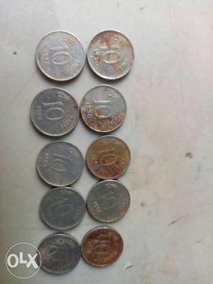 Old 10ps coins