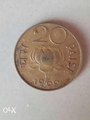Old 20 paisa coin year 