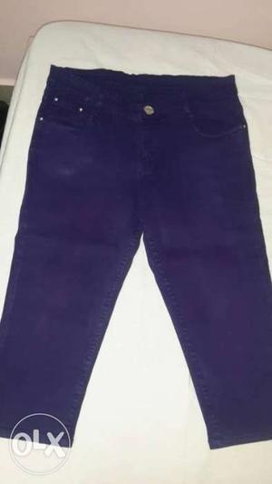 Party wear half pant color-purple size-34 in very