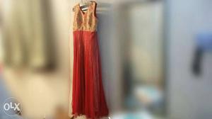 Red Anarkali Gown wore only once XXL Size looks