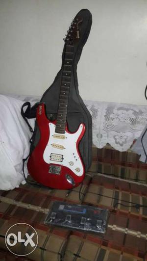 Red And White Electric Guitar