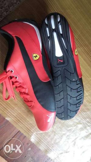 Red-and-black Ferrari Shoes