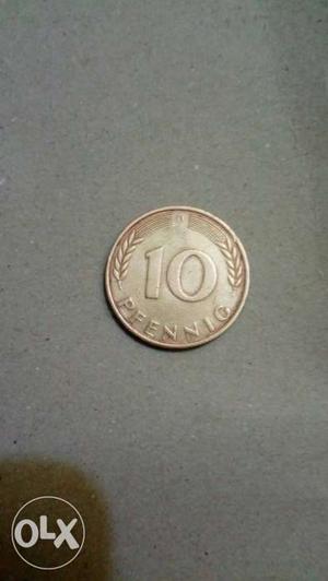 Round 10 Pfennio Coin