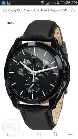 Round Black Faced Gypsy Chrongraph Watch