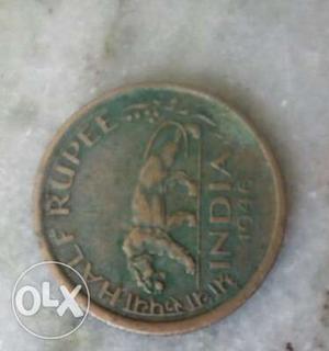 Silver Half Rupee India Coin