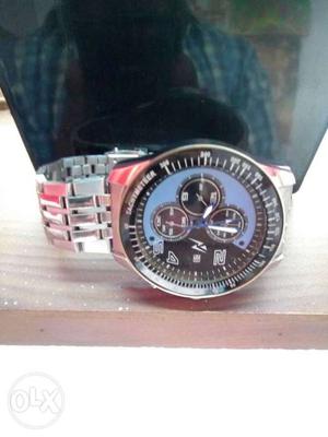 Stainless Steel Chronograph Watch With Link Bracelet