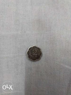 This is a 2 Paisa coin of Indian currency of year